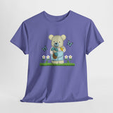 Garden Bear with Butterflies T-Shirt, Cute Bear Shirt, Nature Lover Tee, Botanical Garden Top, Wildlife Animal Unisex Tee