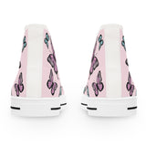 Light Pink Butterfly Pattern Women's High Top Sneakers