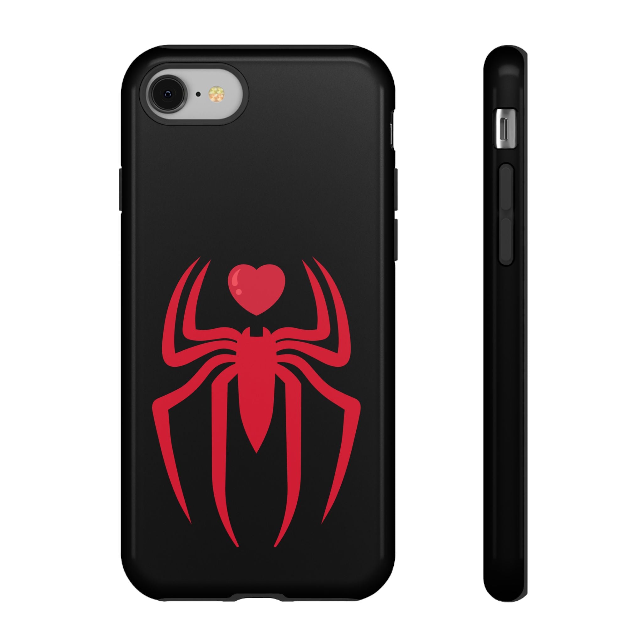 Red Spider Heart Tough iPhone Cases, Spiderweb iPhone Cover, Gothic Phone Accessories, Halloween Gift, Creepy Arachnid iPhone Protectors
