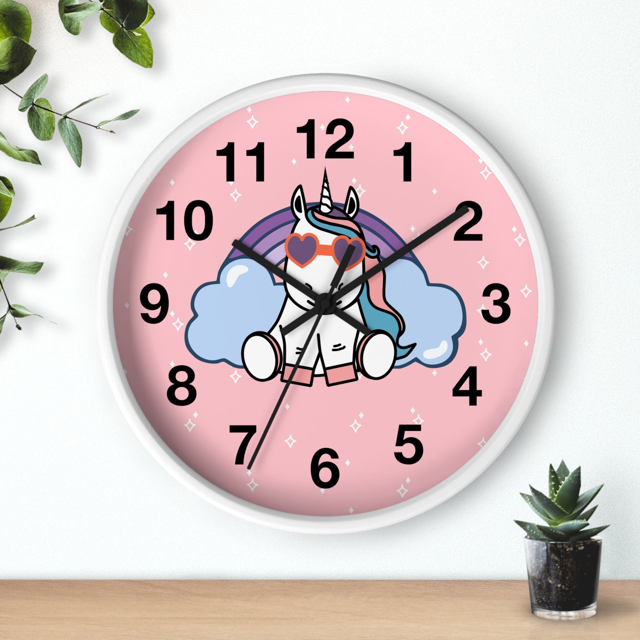 Unicorn Rainbow Wall Clock, Magical Fantasy Decor, Cute Kids Room Clock, Colorful Nursery Art, Unique Gift for Unicorn Lover