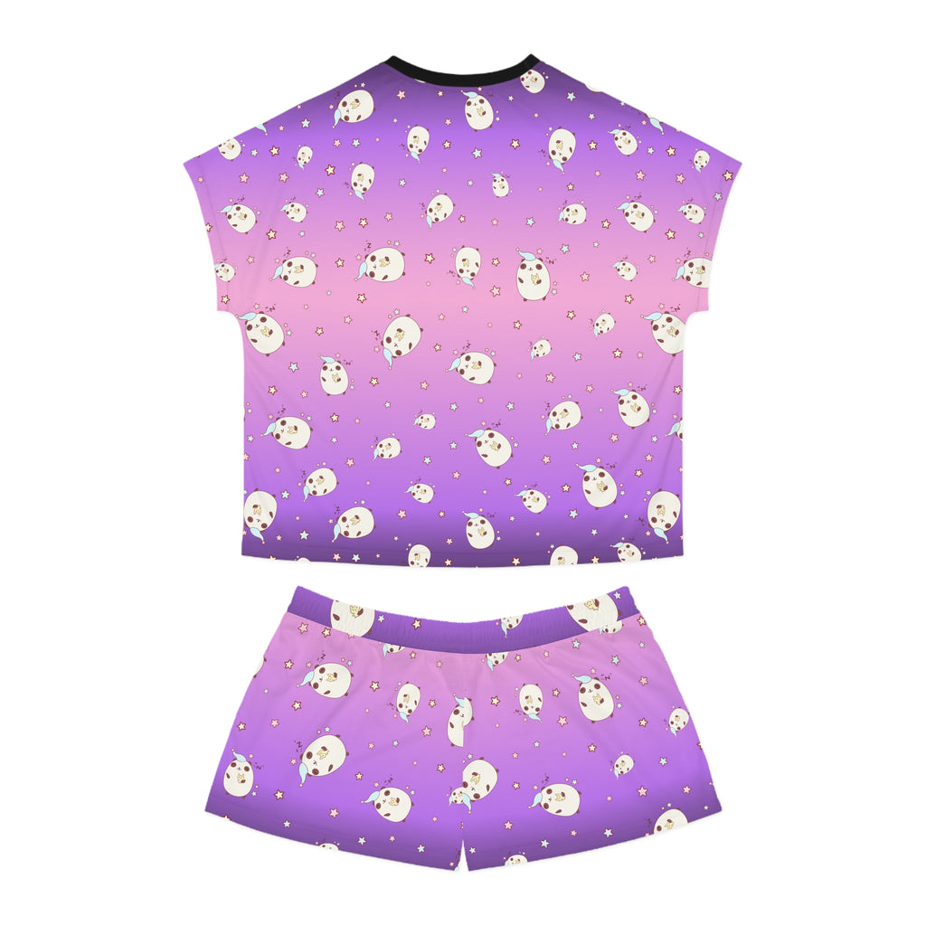 Pajama Set - Cute Panda Print Short PJ Set - Women's Sleepwear - Lounge Set