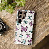 Butterfly Pattern White Background Tough Cases