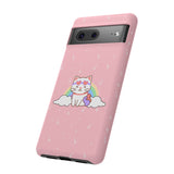 Kawaii Cat Rainbow Tough Cases, Cute Kitty Phone Cover, Protective Phone Case, Adorable Cat Lover Gift, Fun Rainbow Cat Phone Accessories