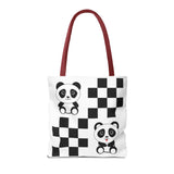 Kawaii Pandas Chessboard Tote Bag