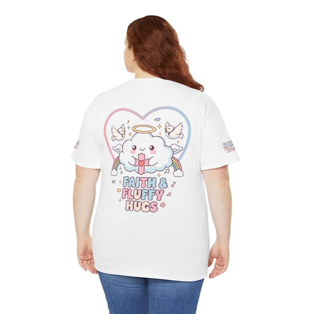 Kawaii Christian T-Shirt - Angel Cloud Rainbow Tee- Religious Graphic Top