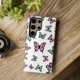 Butterfly Pattern White Background Tough Cases