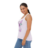 Racerback Tank Top - Kawaii Moo Graphic, Women's Summer Shirt, Funny Cow Print Tee