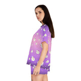 Pajama Set - Cute Panda Print Short PJ Set - Women's Sleepwear - Lounge Set