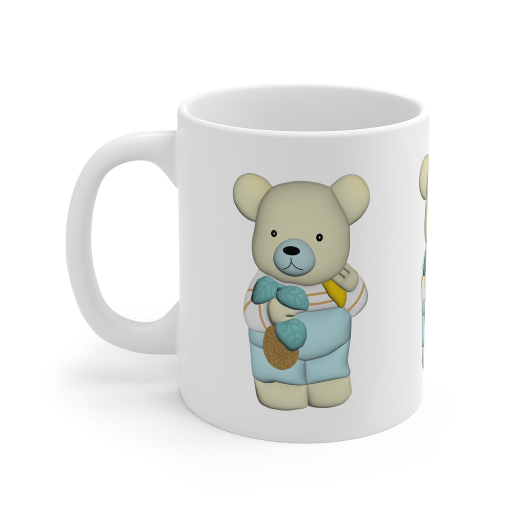 Garden Bear Mug, Nature Coffee Cup, Forest Animal Tea Mug, Cute Wildlife Drinkware, Outdoor Lover Gift