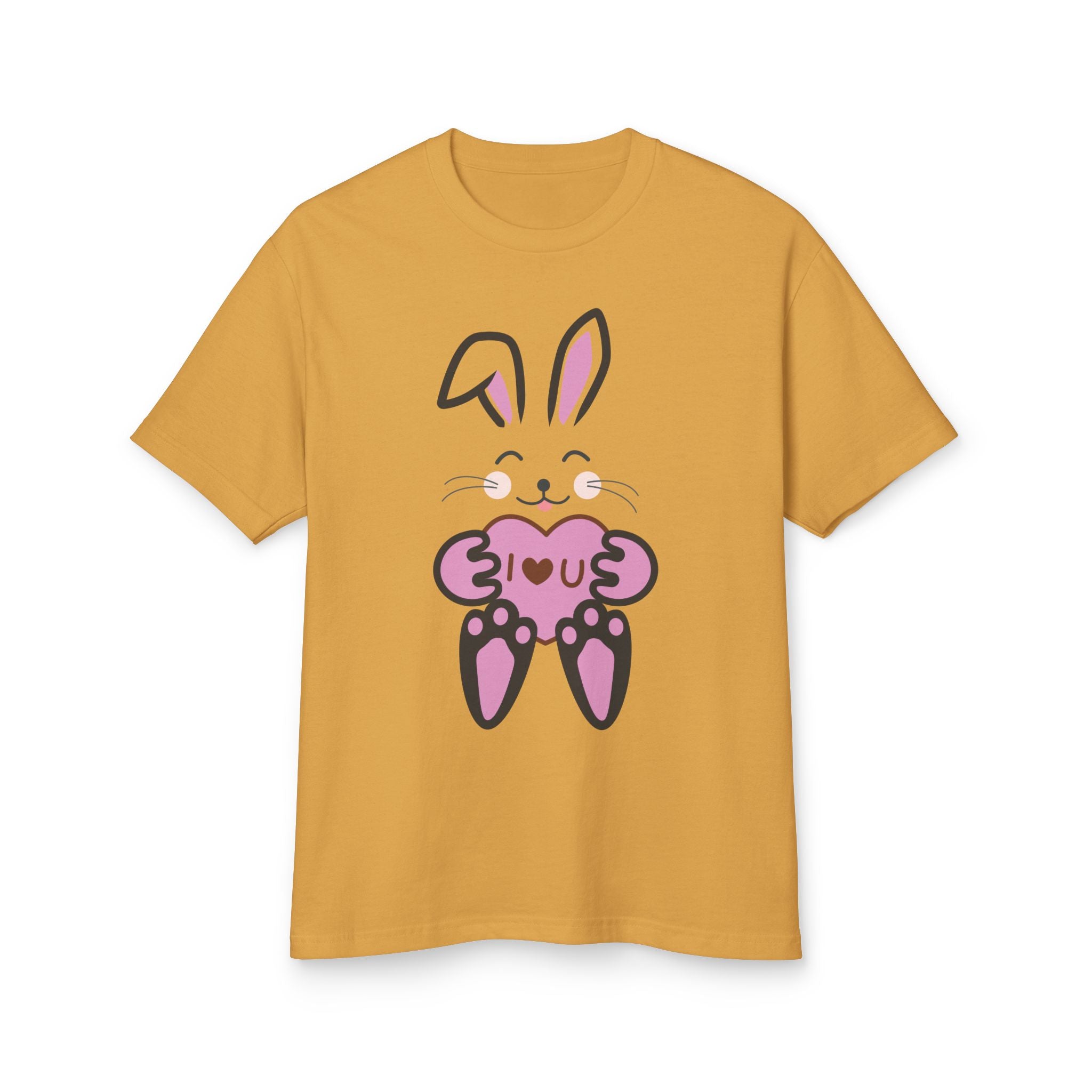 Rabbit With I Love You Heart Tee, Unisex T-Shirt, Animal Lover Gift, Cute Graphic Tee, Valentine's Day Shirt, Bunny Shirt