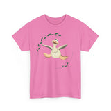 Funny Crazy Duck Unisex Heavy Cotton Tee, Novelty Shirt, Graphic Tee, Gift for Animal Lovers, Quirky Duck Design