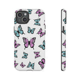 Butterfly Pattern White Background Tough Cases