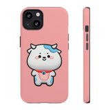 Kawaii Cow Tough Cases - Cute Animal Phone Cover for iPhone Galaxy Pixel, Cow Lover Gift, Animal Print Phone Case, Protective Smartphone