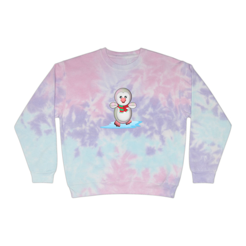 Kawaii Pinguin Sweatshirt, Cute Tie-Dye Jumper, Unisex Penguin Top, Colorful Winter Hoodie, Fun Animal Clothing