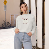 Kawaii Bear Cropped Sweatshirt, Cute Teddy Bear Fleece Pullover, Japanese Style Jumper, Harajuku Fashion, Winter Top for Women