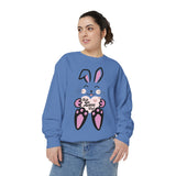 Kawaii Rabbit Face Unisex Sweatshirt, Self Love Club, Cute Jumper, Pastel Bunny Shirt, Cozy Pullover, Gift for Rabbit Lovers