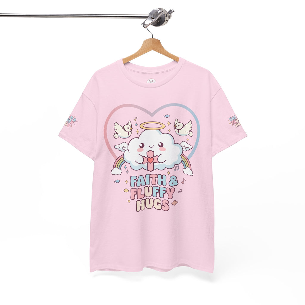 Kawaii Christian T-Shirt - Angel Cloud Rainbow Tee- Religious Graphic Top