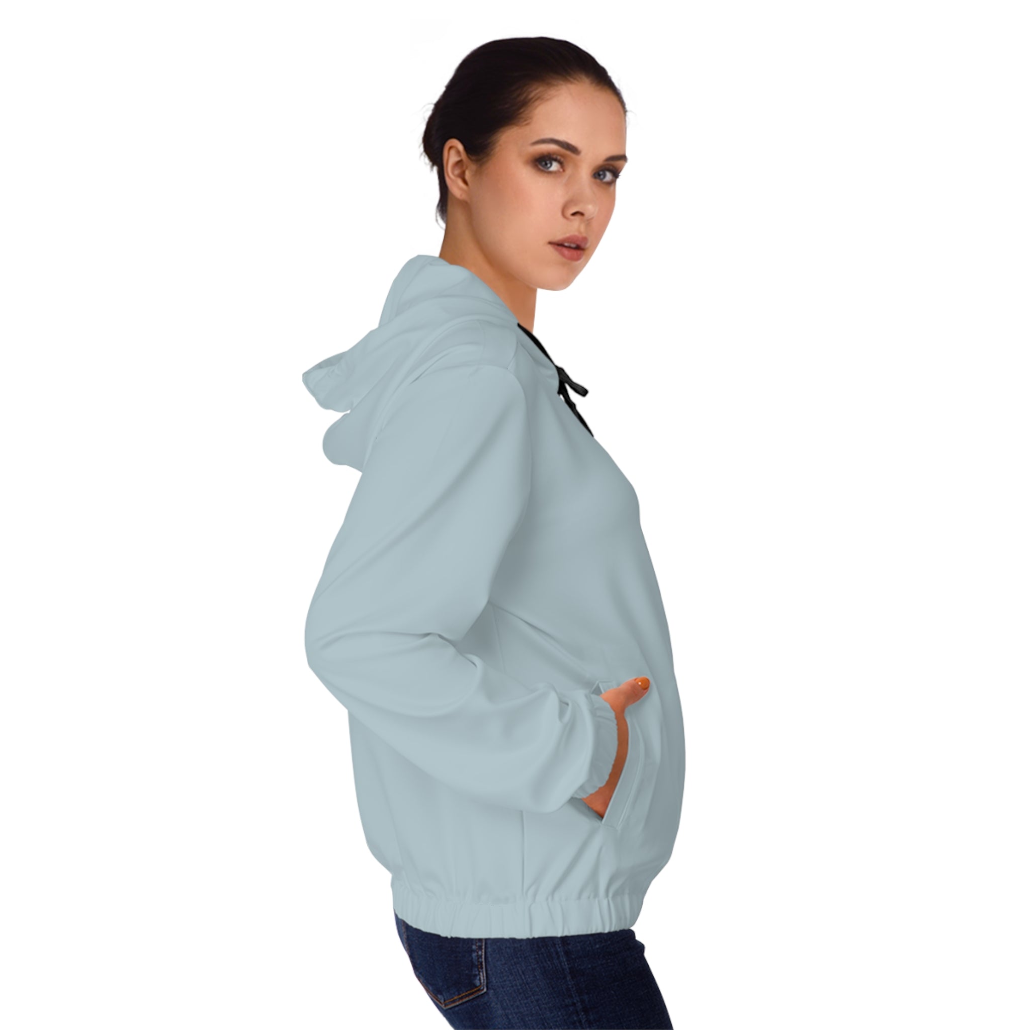 Kawaii Bee Full-Zip Hoodie, Women's Jacket, Cute Animal Sweatshirt, Bee Lover Gift, Zip-Up Hooded Jacket