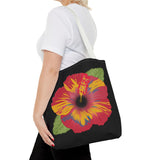 Poppy Tote Bag - Floral Canvas Shoulder Bag for Women, Flower Printed Grocery Tote, Reusable Shopping Handbag, Eco-Friendly Beach Bag, Gift