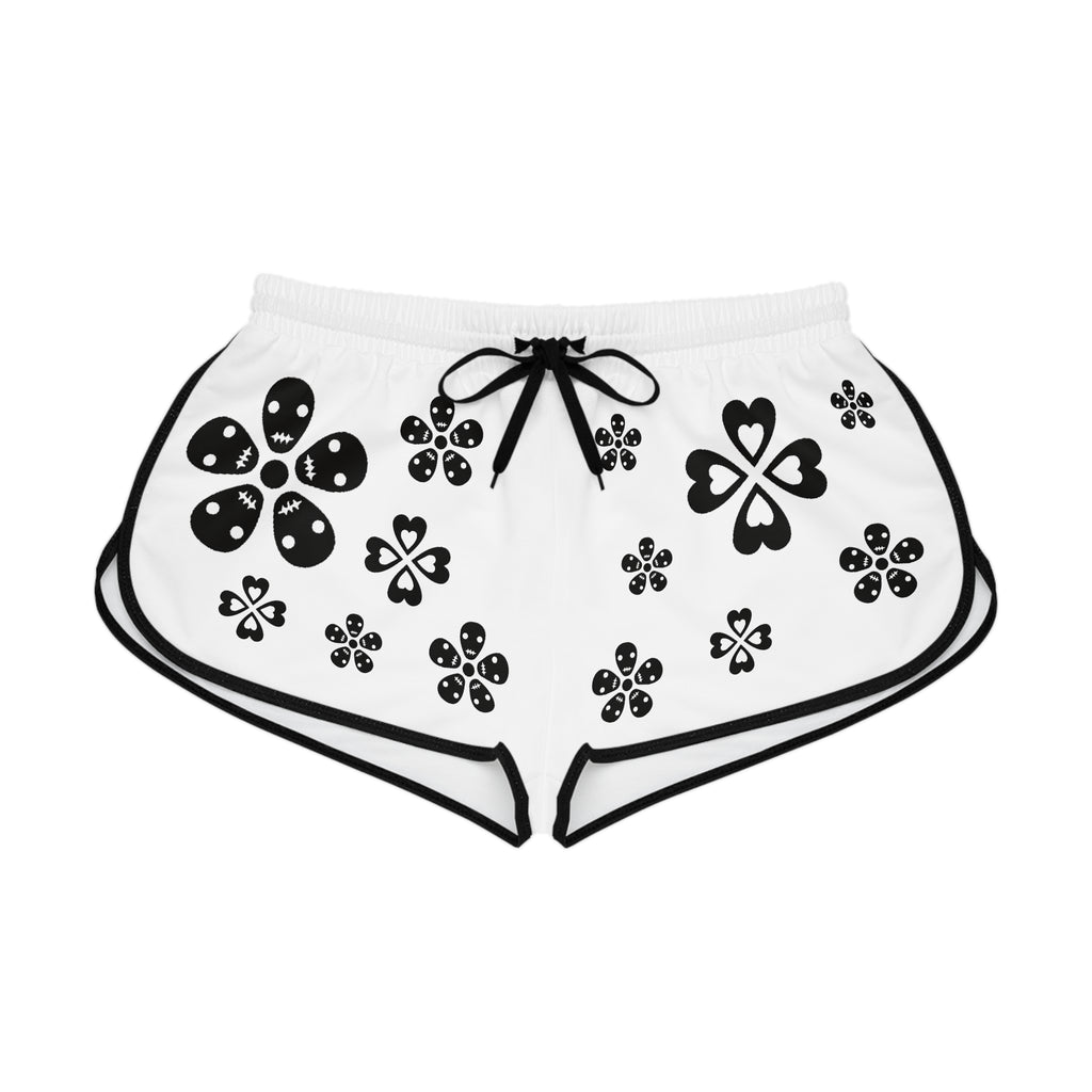 Black Flowers Women's Relaxed Shorts