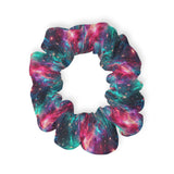 Neon Space Scrunchie, Galaxy Hair Accessory, Colorful Elastic Headband, Celestial Hair Tie, Unique Fashion Hairband