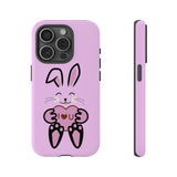 Rabbit With I Love You Heart iPhone Tough Cases, Bunny Phone Cover, Animal Lover Gift, Protective Case, Cute Rabbit Design