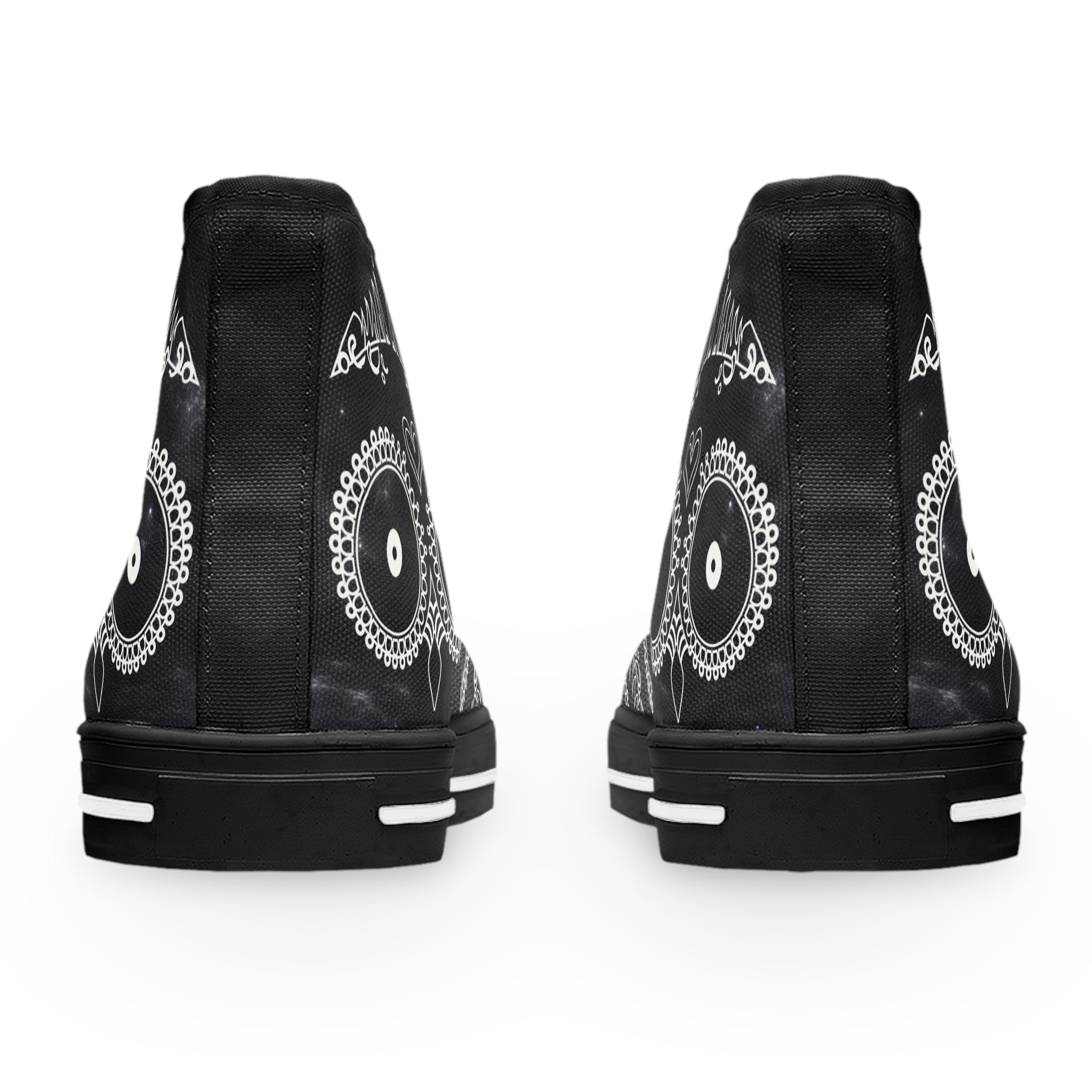 Skulls Women's High Top Sneakers - Gothic Punk Shoes