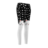 Women's Leggings - Star and Kawaii Cat Print - Cute Cat Yoga Pants - Galaxy Print - Athletic Tights