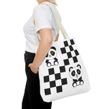 Kawaii Pandas Chessboard Tote Bag