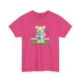 Garden Bear with Butterflies T-Shirt, Cute Bear Shirt, Nature Lover Tee, Botanical Garden Top, Wildlife Animal Unisex Tee