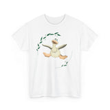 Funny Crazy Duck Unisex Heavy Cotton Tee, Novelty Shirt, Graphic Tee, Gift for Animal Lovers, Quirky Duck Design