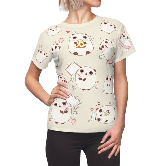 Happy Cute Bears Women's Tee, Fun Animal Print Top, Adorable Graphic Tee, Gift for Her, Bear Lover Clothing