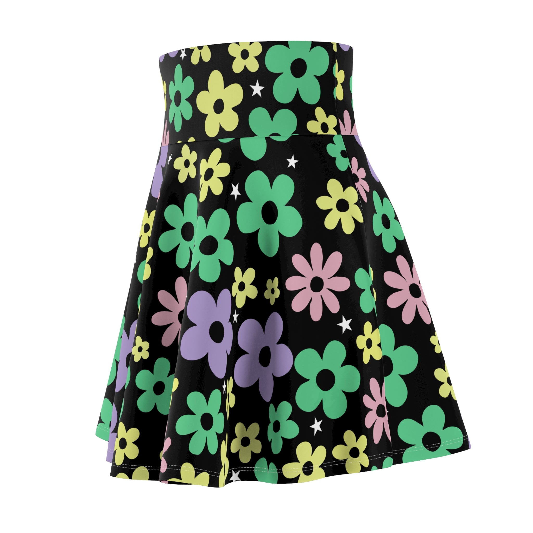 Groovy Bloom Skater Skirt - Floral Women's Skater Skirt