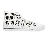 Kawaii Pandas High Tops, Cute Panda Shoes, Women's Fashion Sneakers, Animal Lover Gift, Fun Panda Design Footwear