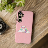 Kawaii Cat Rainbow Tough Cases, Cute Kitty Phone Cover, Protective Phone Case, Adorable Cat Lover Gift, Fun Rainbow Cat Phone Accessories