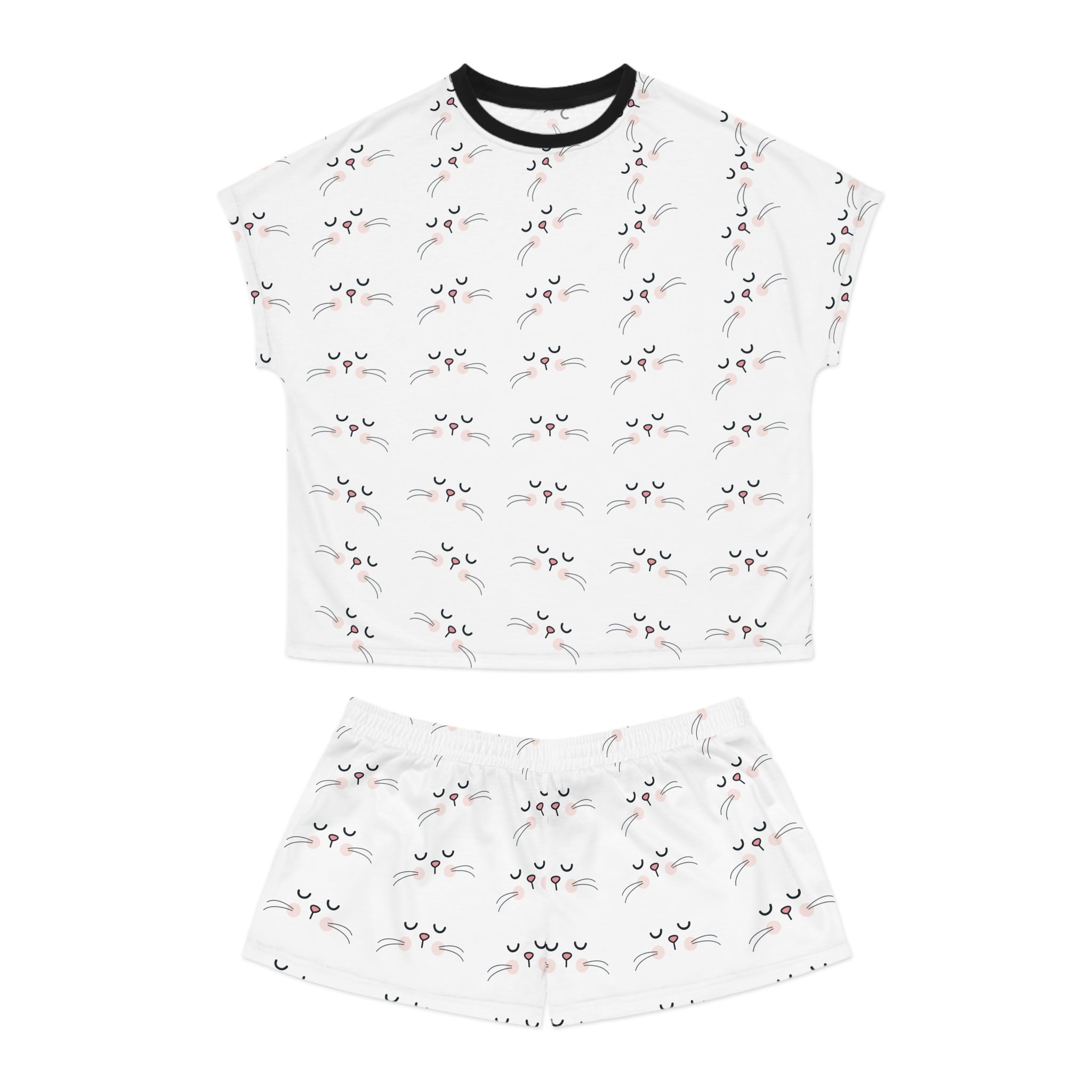 Sleepy Whiskers Pajama Set - Cute Pajama Set for Women - Short Pajamas - Sleepwear Set