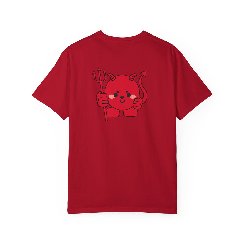 Kawaii Devil Shirt, Cute Demon Garment-Dyed T-shirt, Pastel Grunge Top, Harajuku Inspired Clothing