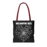 Gothic Spider Web Heart Tote Bag - Creepy Halloween Carryall, Black Widow Arachnid Shoulder Tote, Spooky Goth Shopping Bag, Punk Rock