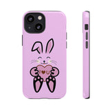 Rabbit With I Love You Heart iPhone Tough Cases, Bunny Phone Cover, Animal Lover Gift, Protective Case, Cute Rabbit Design