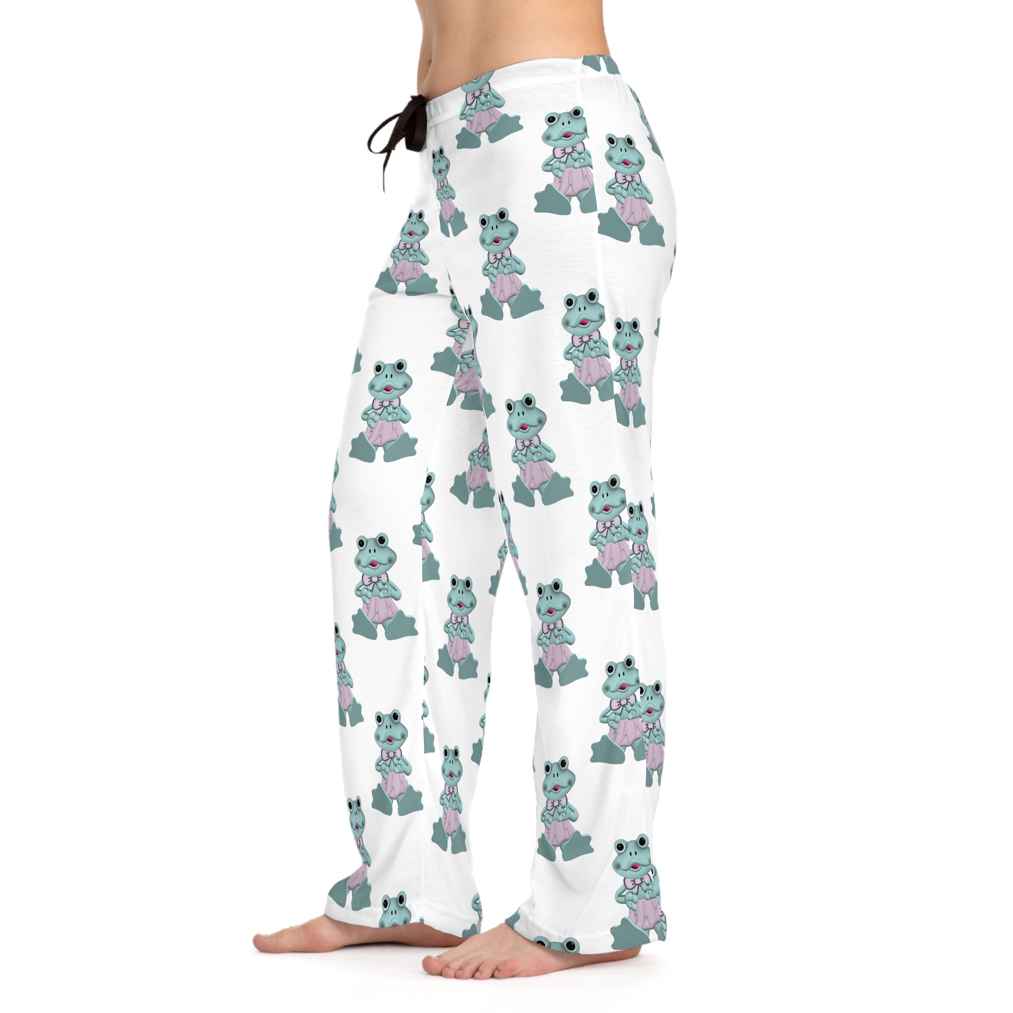 Pastel Frog Women's Pajama Pants, Cute Frog PJ Bottoms, Soft Lounge Sleepwear, Cozy Nightwear, Comfy Sleep Pants