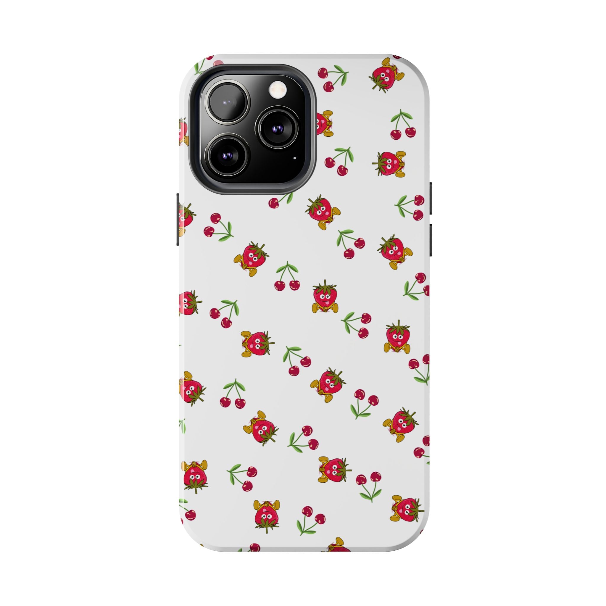Fruit Patterned Phone Cases, Summer Fruits Phone Covers, Berry Print Tough Cases, Stylish Cell Phone Protectors, Red Fruits Phone