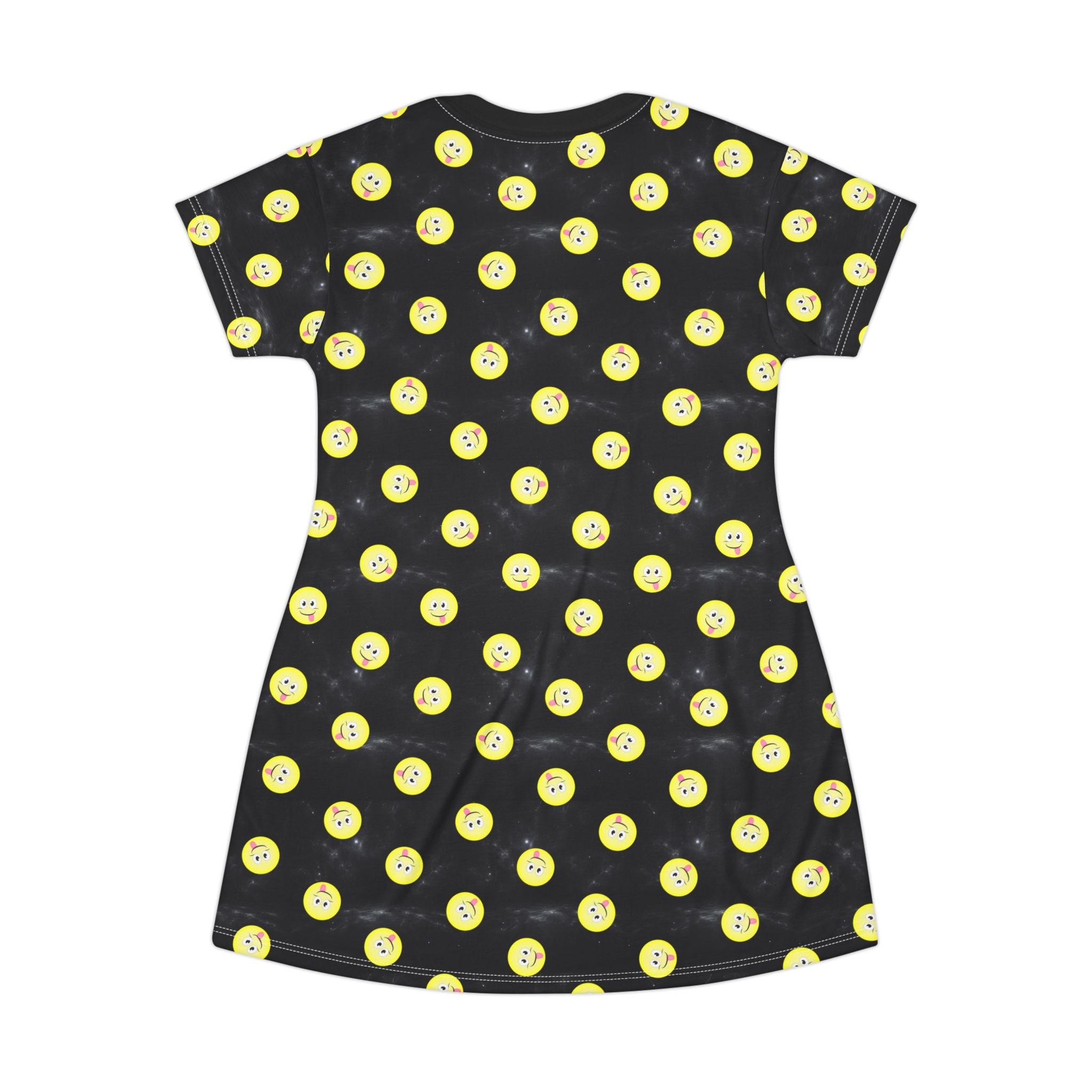 Yum Smiles T-Shirt Dress, Cute Food Graphic Dress, Foodie Gift, Funny Summer Outfit, Women's Clothing