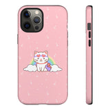 Kawaii Cat Rainbow Tough Cases, Cute Kitty Phone Cover, Protective Phone Case, Adorable Cat Lover Gift, Fun Rainbow Cat Phone Accessories