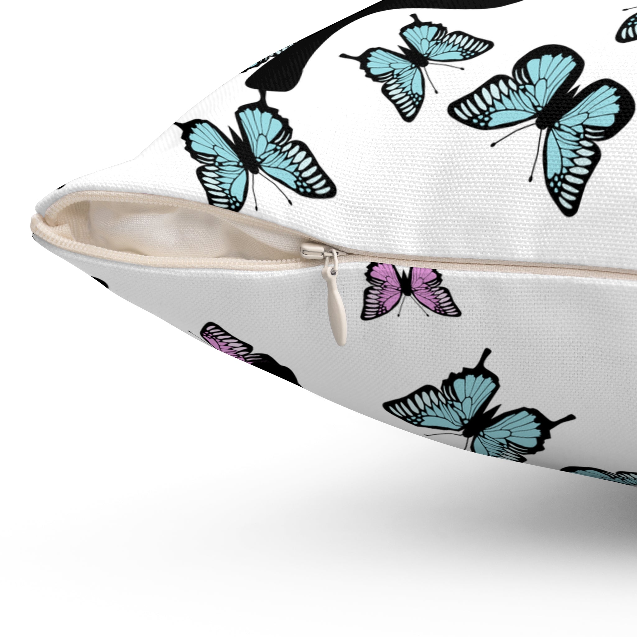 Butterfly Pink Pillow, Home Decor Throw Cushion, Girls Bedroom Decor, Square Accent Pillow, Gift for Her