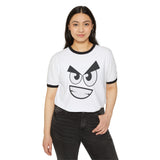 Sinister Smirk Ringer Tee - Evil Grin Goth T-Shirt
