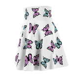 Butterflies Skater Skirt, Women's Fashion, A-Line Skirt, Flowy Butterfly Print, Summer Clothing, Cute Girly Skirt