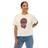 Sugar Skull Boxy Tee - Day of the Dead Women's Shirt
