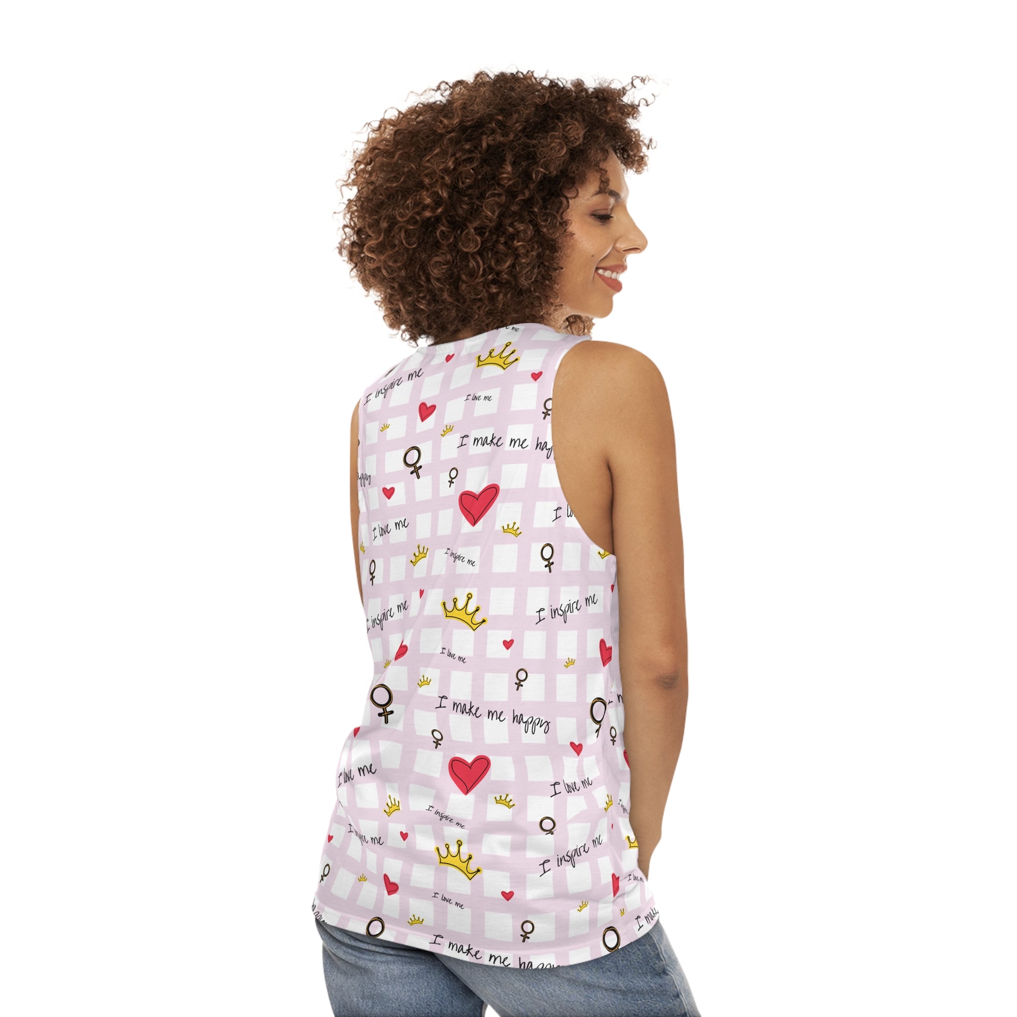 Inspirational Unicorn Tank Top – 'I Make Me Happy' Design