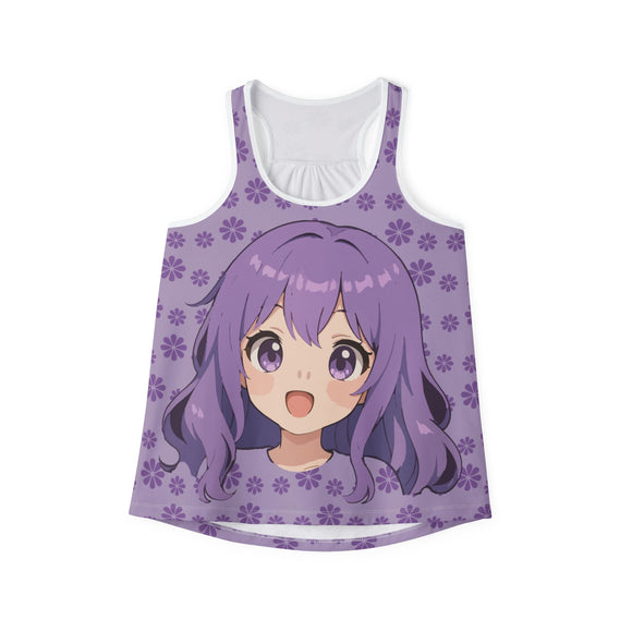 Otaku Blossom Women's Tank Top - Anime Flower Sleeveless Shirt - Japanese Cherry Blossom Tee - Kawaii Graphic Camisole