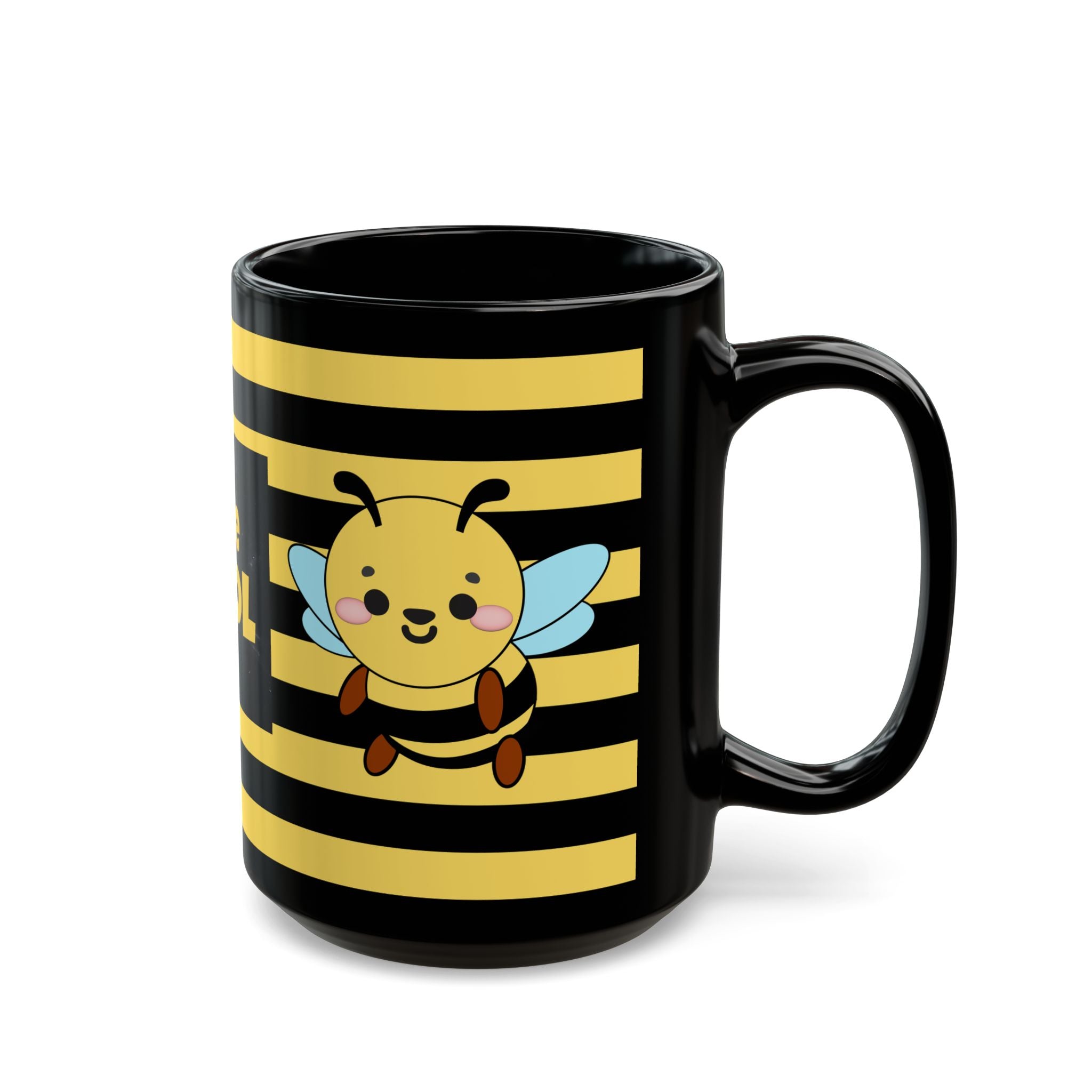 Bee Cool Mug, Bee Mug, Black Coffee Mug, Cute Bee Gift, Bee Lover Mug, Beekeeper Mug, Funny Bee Cup, 11oz, 15oz
